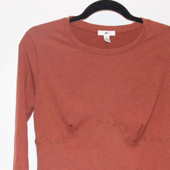New  BP. Rust Long Sleeve Round Neck Pollover Sweater Women's Size L - Picture 2 of 8